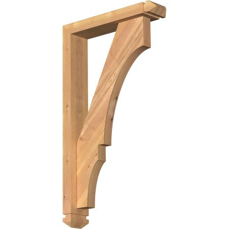 Ekena Millwork Balboa Arts and Crafts Smooth Bracket w/ Offset Brace, Western Red Cedar, 3 1/2"W x 16"D x 28"H BKT0402X16X28BOA03SWR